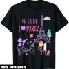 T-Shirt Oh La La Velo Tour Eiffel Avec Ballons I Love Paris