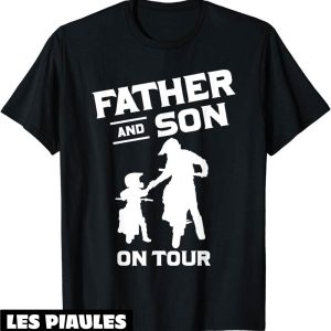 T-Shirt Pere Fils En Tournee Motocyclistes Avec Un Velo