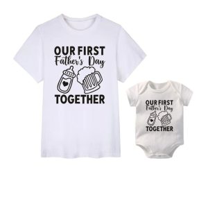 T Shirt Pere Fils Fete des Peres Biere Lait 1