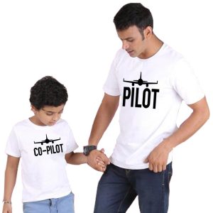 T Shirt Pilot Co-Pilot Pere Fils