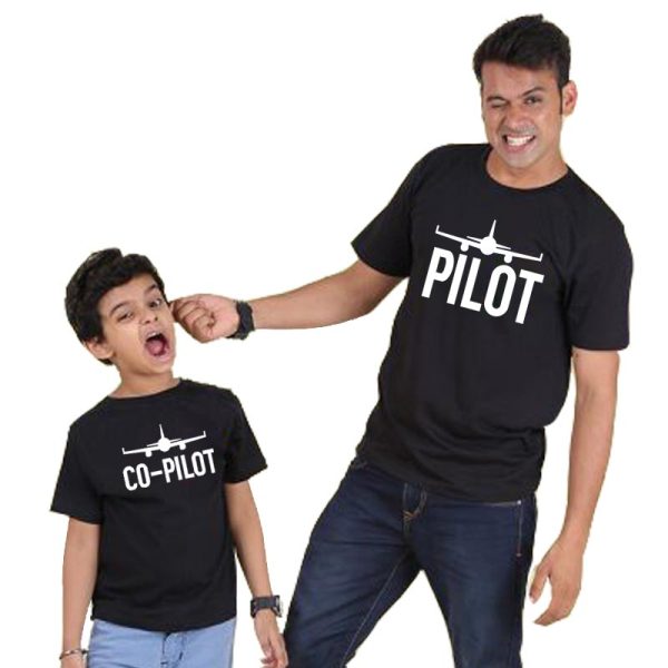 T Shirt Pilot Co-Pilot Pere Fils