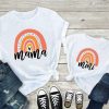 T Shirt Rose Mere Fille Arc en Ciel