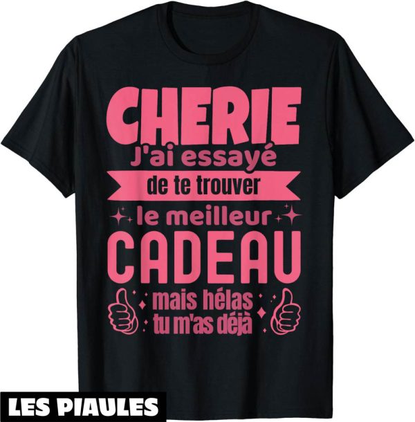 T-Shirt Saint Valentin Cadeau Original Cherie Amour Couple