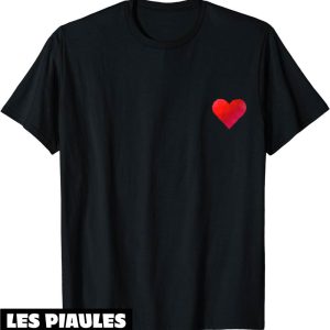 T-Shirt Saint Valentin Coeur Rouge Polygonale Mignon