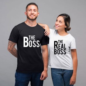T Shirt The Boss The Real Boss Couple 1
