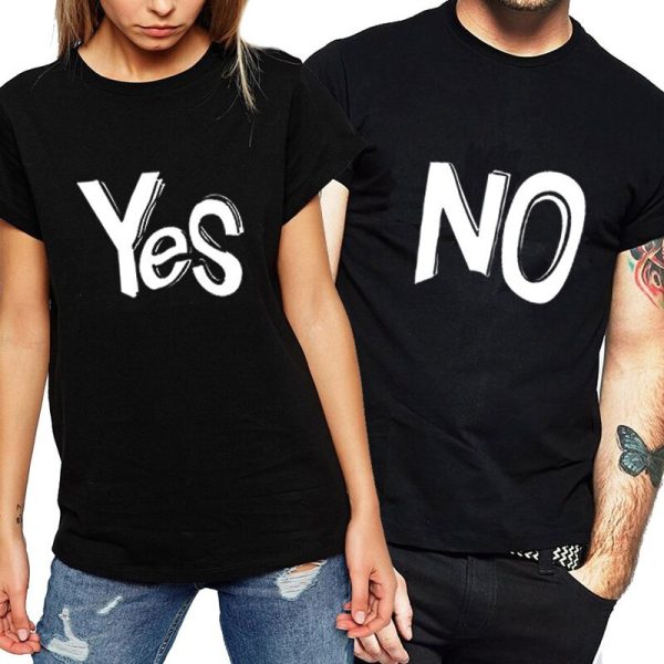 T Shirts Couple Yes No