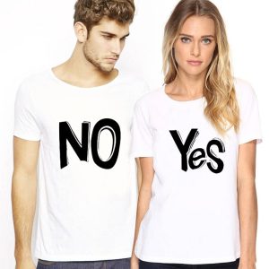 T Shirts Couple Yes No 3