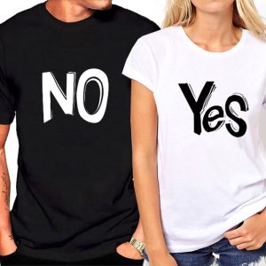 T Shirts Couple Yes No 4