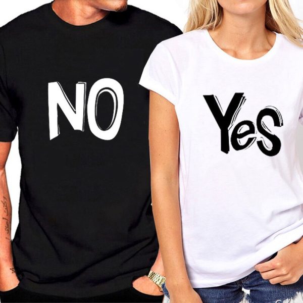 T Shirts Couple Yes No