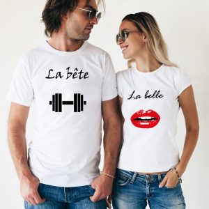 T-shirt Assorti Couple La Belle & La Bete – Idee Cadeau Unique Assortis Moi T-shirt Assorti Couple La Belle & La Bete – Idee Cadeau Unique Assortis Moi
