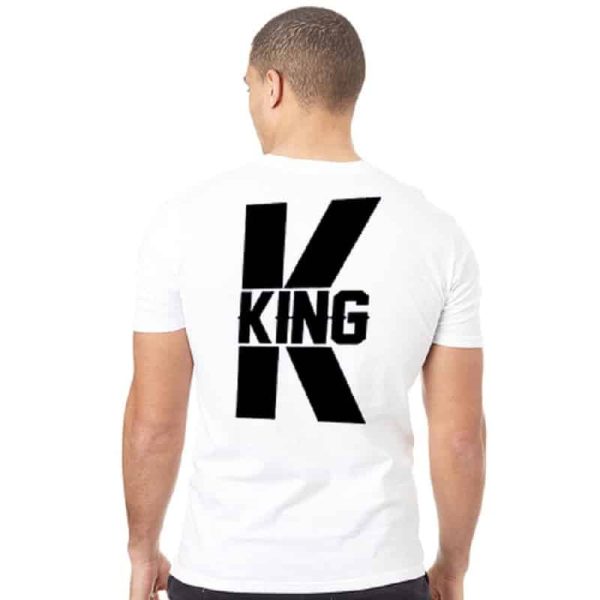 T-shirt Blanc pour Couple a Imprime Graphique King Et Queen