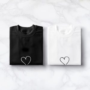 T-shirt Couple Cœur – Unis par l&rsquo;Amour un cadeau parfait  Assortis Moi