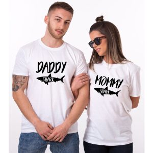 T shirt Couple Daddy Shark