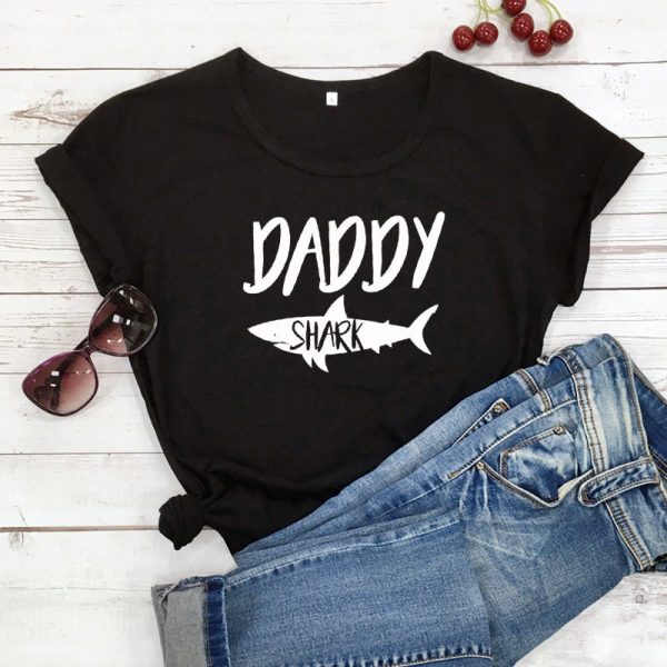 T shirt Couple Daddy Shark