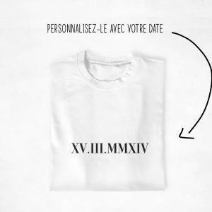 T-shirt Couple Date en Chiffres Romains – Cadeau Personnalise 1 T shirt Couple Date en Chiffres Romains Cadeau Personnalise 2