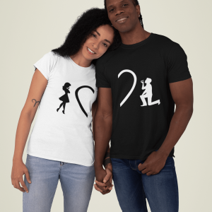 T shirt Couple Demande Mariage Proposition Romantique Assortis Moi 1