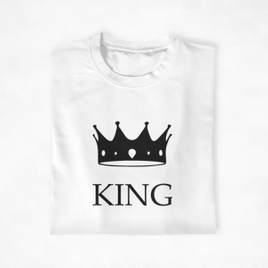 T-shirt Couple King & Queen – Cadeau Parfait pour Amoureux – Assortis Moi