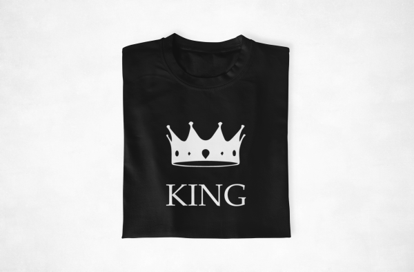 T-shirt Couple King & Queen – Cadeau Parfait pour Amoureux – Assortis Moi