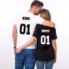 T-shirt Couple King Queen football – Cadeau Parfait pour Couples