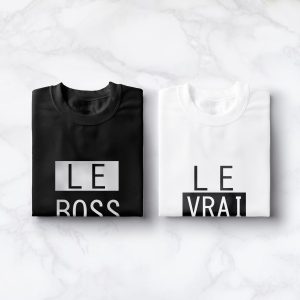 T-shirt Couple – Le Boss – Le Vrai Boss