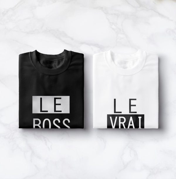 T-shirt Couple – Le Boss – Le Vrai Boss