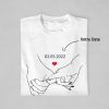 T-shirt Couple Mains avec Date – Cadeau Ideal pour Les Amoureux Assortis Moi