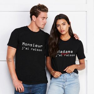 T-shirt Couple – Mr j’ai raison Mme j’ai toujours raison T-shirt Couple – Mr j’ai raison Mme j’ai toujours raison