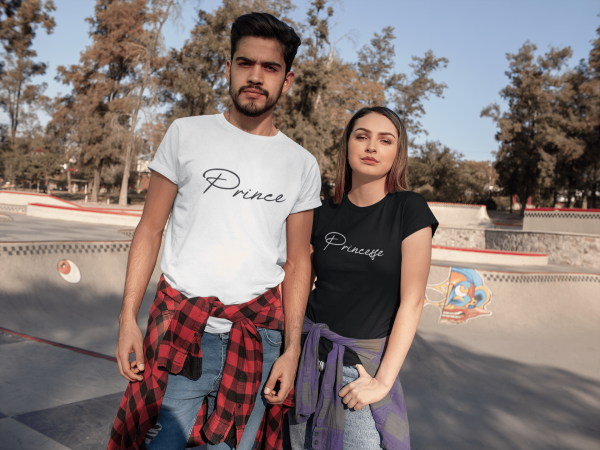 T-shirt Couple Prince et Princesse – Cadeau Romantique Parfait  Assortis Moi