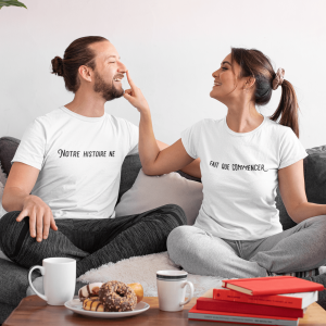 T-shirt Couple assortis Notre Histoire ne fait que commencer Assortis Moi T-shirt Couple assortis Notre Histoire ne fait que commencer Assortis Moi