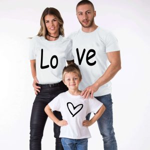 T-shirt Famille Love + coeur T-shirt Famille Love + coeur