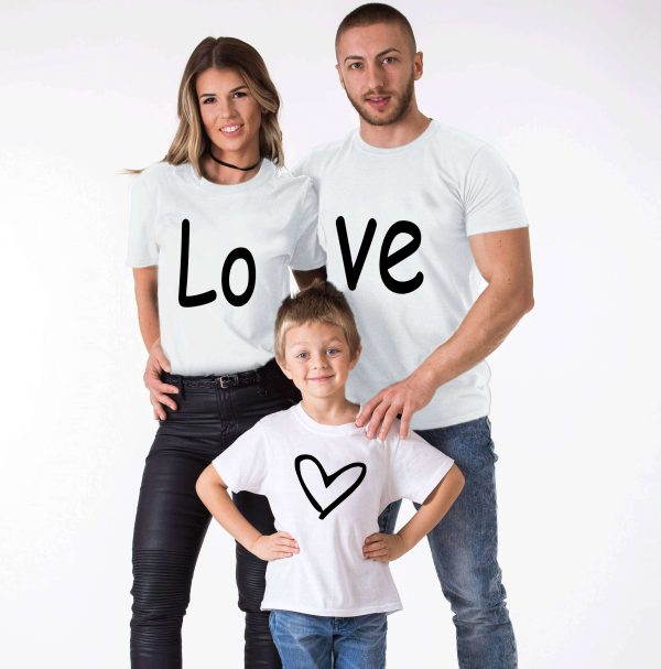 T-shirt Famille Love + coeur