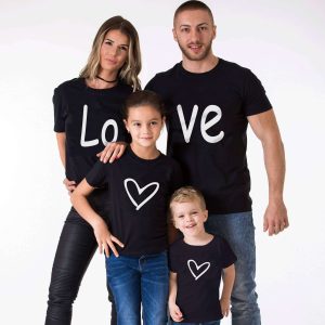 T-shirt Famille Love + coeur