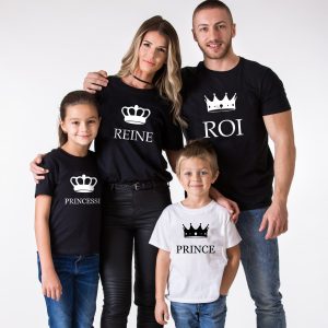T-shirt Famille Roi Reine Prince Princesse T-shirt Famille Roi Reine Prince Princesse