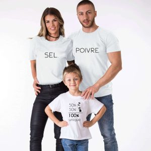 T-shirt Famille Sel Poivre &amp 100 unique