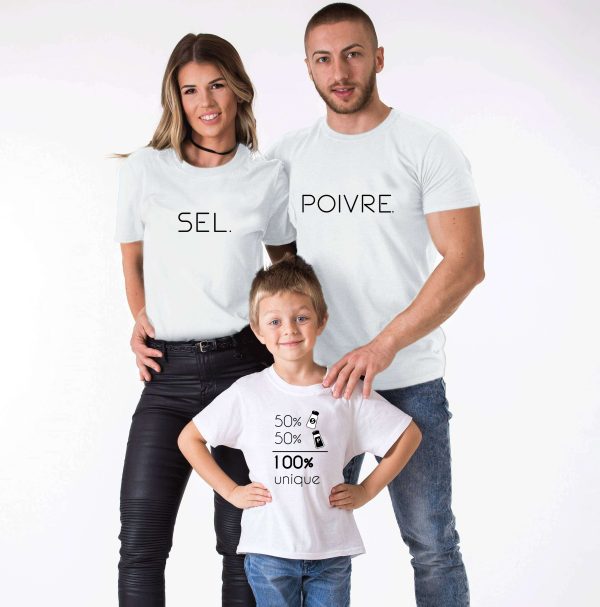 T-shirt Famille Sel Poivre &amp 100 unique