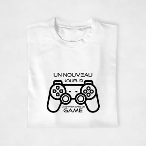 T-shirt – Futur Papa Geek Un nouveau joueur va entrer dans le game