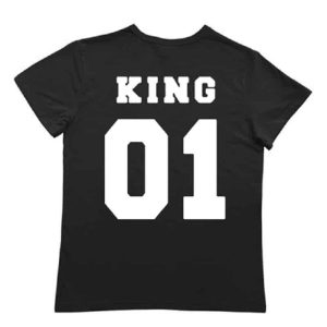 T-shirt Noir de Mariage pour les Couples avec Texte Imprime T-shirt Noir de Mariage pour les Couples avec Texte Imprime