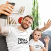 T-shirt Parent Enfants Super Capitaine Super Moussaillon