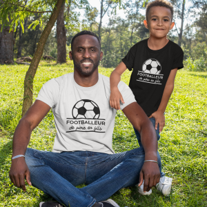T-shirt Pere Fils Footballeur de pere en fils