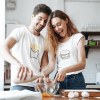 T-shirt assortis Couple ‘Burger Frites’ Pour les Duos Complices! Assortis Moi