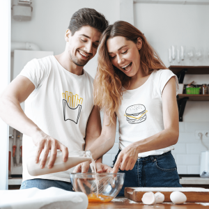 T shirt assortis Couple Burger Frites Pour les Duos Complices! Assortis Moi 1