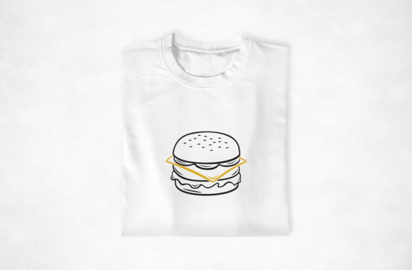 T-shirt assortis Couple ‘Burger Frites’ Pour les Duos Complices! Assortis Moi