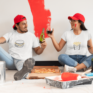 T-shirt assortis Couple 'Burger Frites' Pour les Duos Complices! Assortis Moi 2 T shirt assortis Couple Burger Frites Pour les Duos Complices! Assortis Moi 3