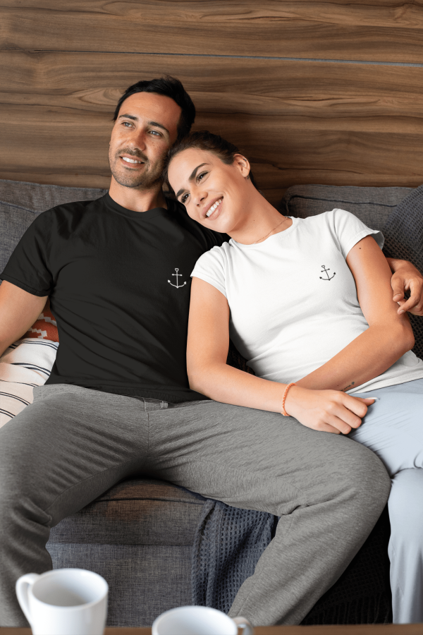 T-shirt assortis pour couple Ancre cœur – Assortis Moi