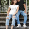 T-shirt assortis pour couple Doigt d&rsquo;honneur cote coeur