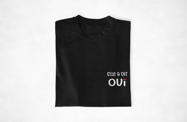 T-shirt assortis pour couple Elle a dit oui  J’ai dit oui  Assortis Moi