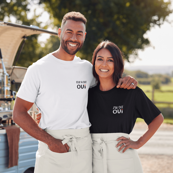 T-shirt assortis pour couple Elle a dit oui  J’ai dit oui  Assortis Moi