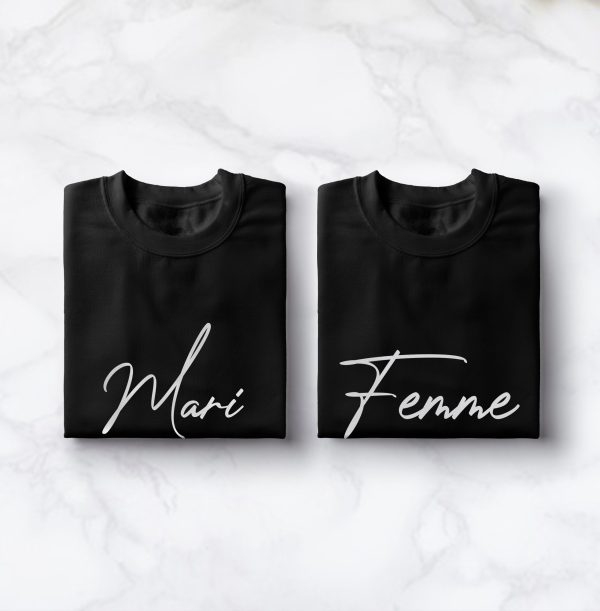 T-shirt couple Mari et Femme – Vetements assortis – Assortis Moi