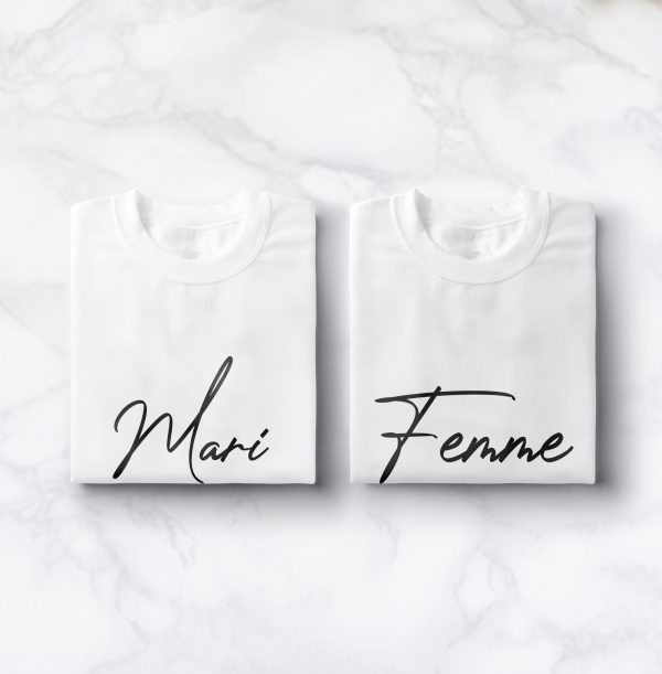 T-shirt couple Mari et Femme – Vetements assortis – Assortis Moi