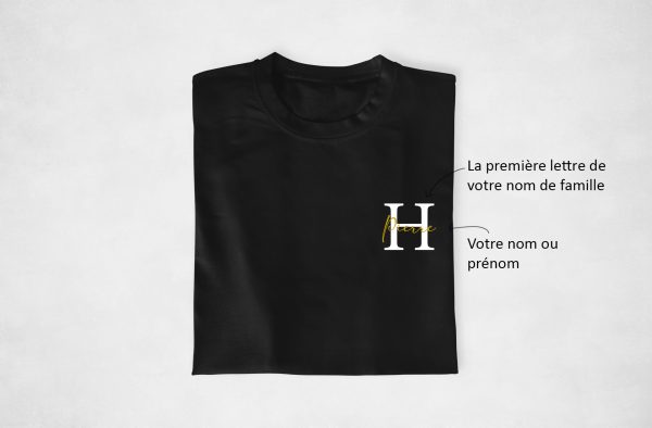 T-shirt couple – Nom de Famille + Nom ou Prenom